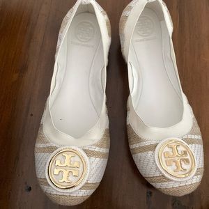 Tory Burch elastic woven ballet flats